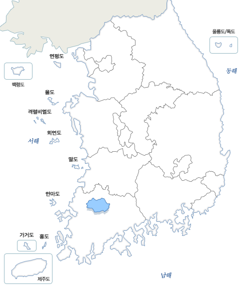 전국지도 광주광역시 선택