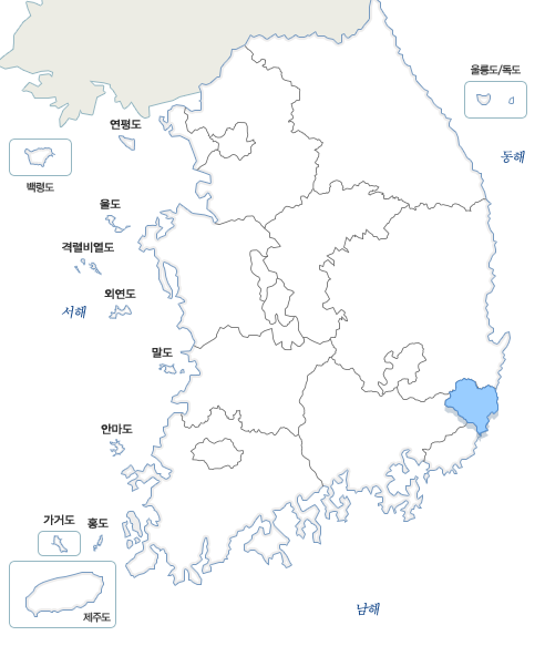 전국지도 울산광역시 선택