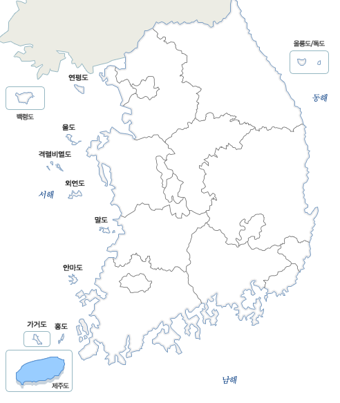 전국지도 제주도 선택