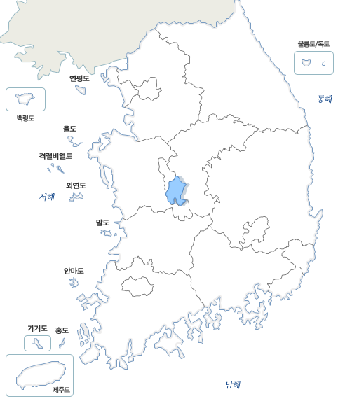 전국지도 대전광역시 선택
